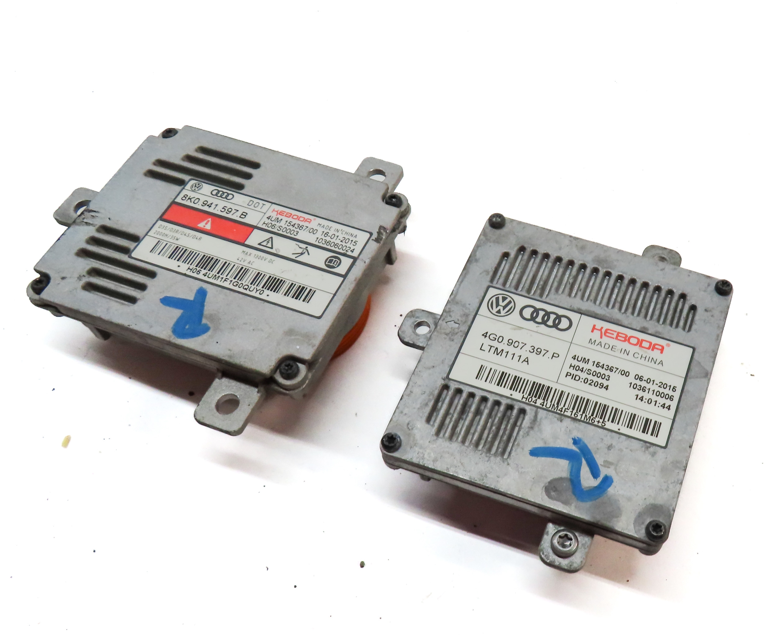 2015 AUDI A3 (8V) FRONT RIGHT PASSENGER HEADLIGHT LAMP LED BALLAST MODULE SET/2 — exact item pictured